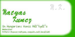 matyas kuncz business card